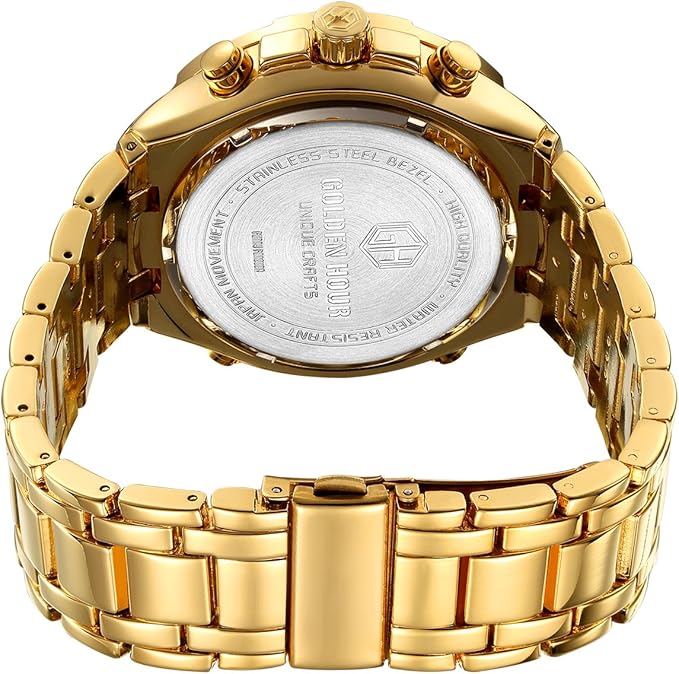 GOLDEN HOUR Men’s Analog-Digital Sport Watch – Stainless Steel, Waterproof