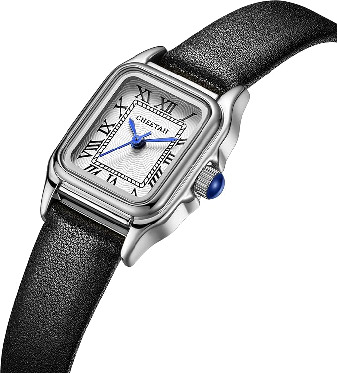 CHEETAH Women’s Small Two‑Tone Rectangular Roman Dial Watch