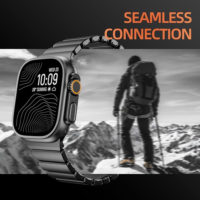Luxury Titanium Silicone Apple Watch Band – Dual-Layer, Magnetic Clasp