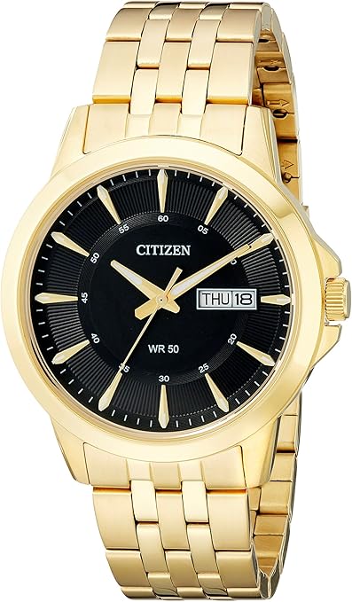 Citizen Men’s Quartz Watch – Gold Stainless Steel, Black Dial (41mm BF2013-56E)