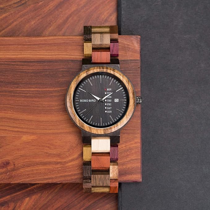 Natural Colorful Handmade Wooden Watch for Men