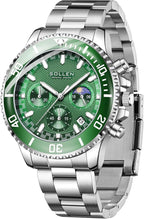 SOLLEN Men’s Chronograph Waterproof Stainless Steel Quartz Watch