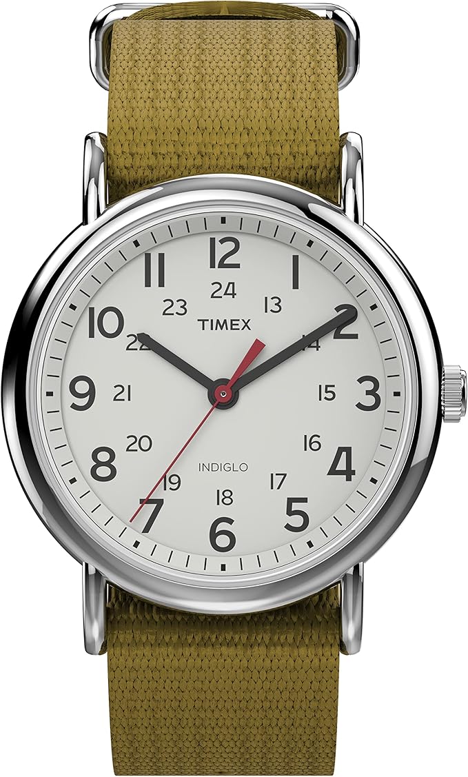 Timex Weekender Fabric Strap Watch – Olive