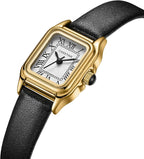 CHEETAH Women’s Small Two‑Tone Rectangular Roman Dial Watch