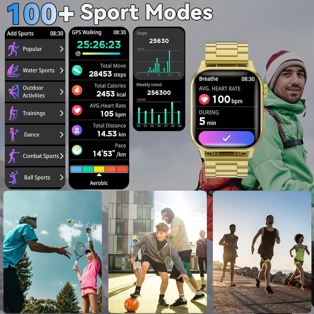 Smart Watch for Men with Bluetooth Calling & Fitness Tracking