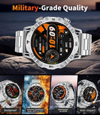 Military Smart Watch for Men – 1.7” Display, Bluetooth Call, 114 Sports Modes