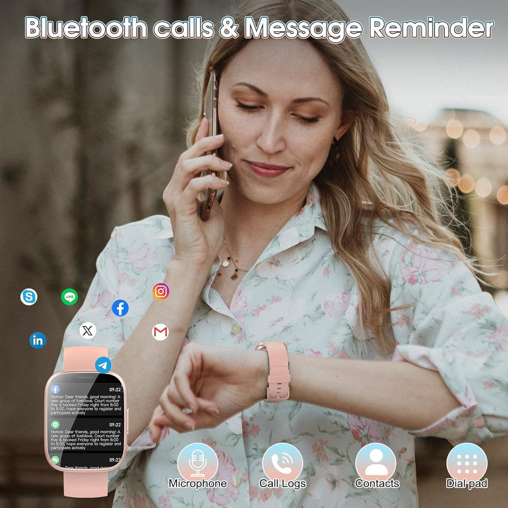 Men & Women Smartwatch – Bluetooth Call, Fitness Tracker, 110+ Sports Modes, HD Touchscreen