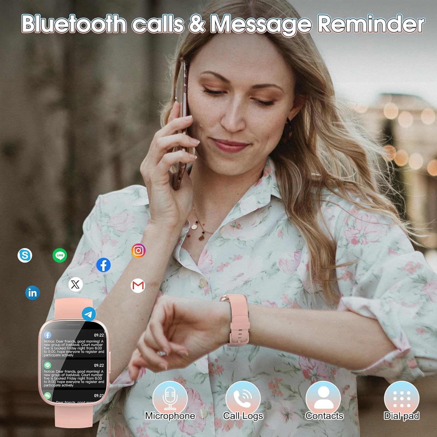 Men & Women Smartwatch – Bluetooth Call, Fitness Tracker, 110+ Sports Modes, HD Touchscreen