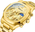 Luxury Stainless Steel Business Casual Watch Elegant Quartz Analog Timepiece