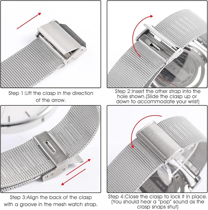 BUREI Men’s Ultra Thin Quartz Analog Watch – Minimalist Stainless Steel Design