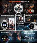 Military Smart Watch for Men – 1.7” Display, Bluetooth Call, 114 Sports Modes