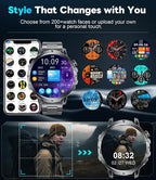 LIGE Men’s Military Smart Watch – 1.85” HD, Bluetooth Call, 120+ Sports Modes