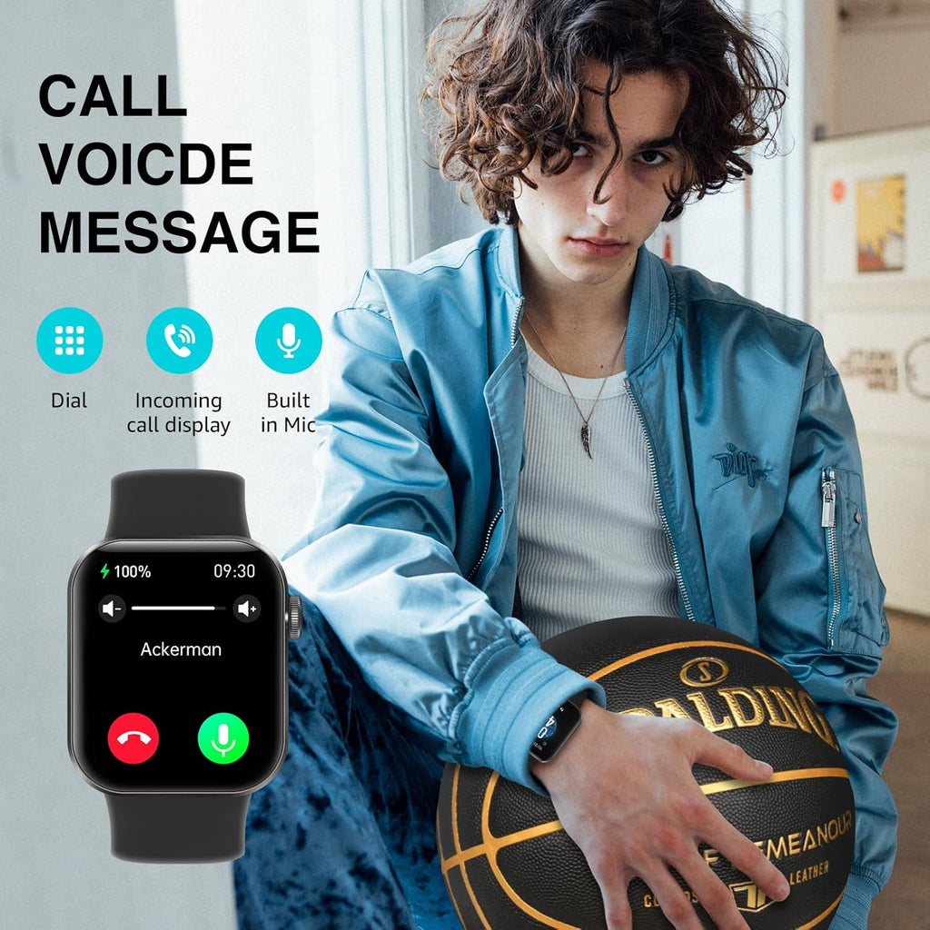 Title: Smartwatch Fitness Tracker Large Display, Waterproof, Heart Rate & Sleep Monitor | Compatible with Android & iPhone