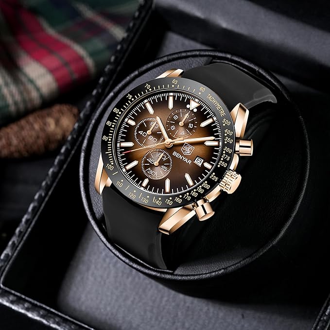 BENYAR Chronograph Leather Watch - Gifts for Men